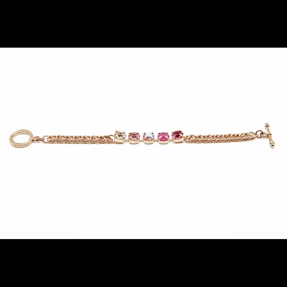 Rose gold Pink Swarovski elements bracelet - Picture 4 of 4